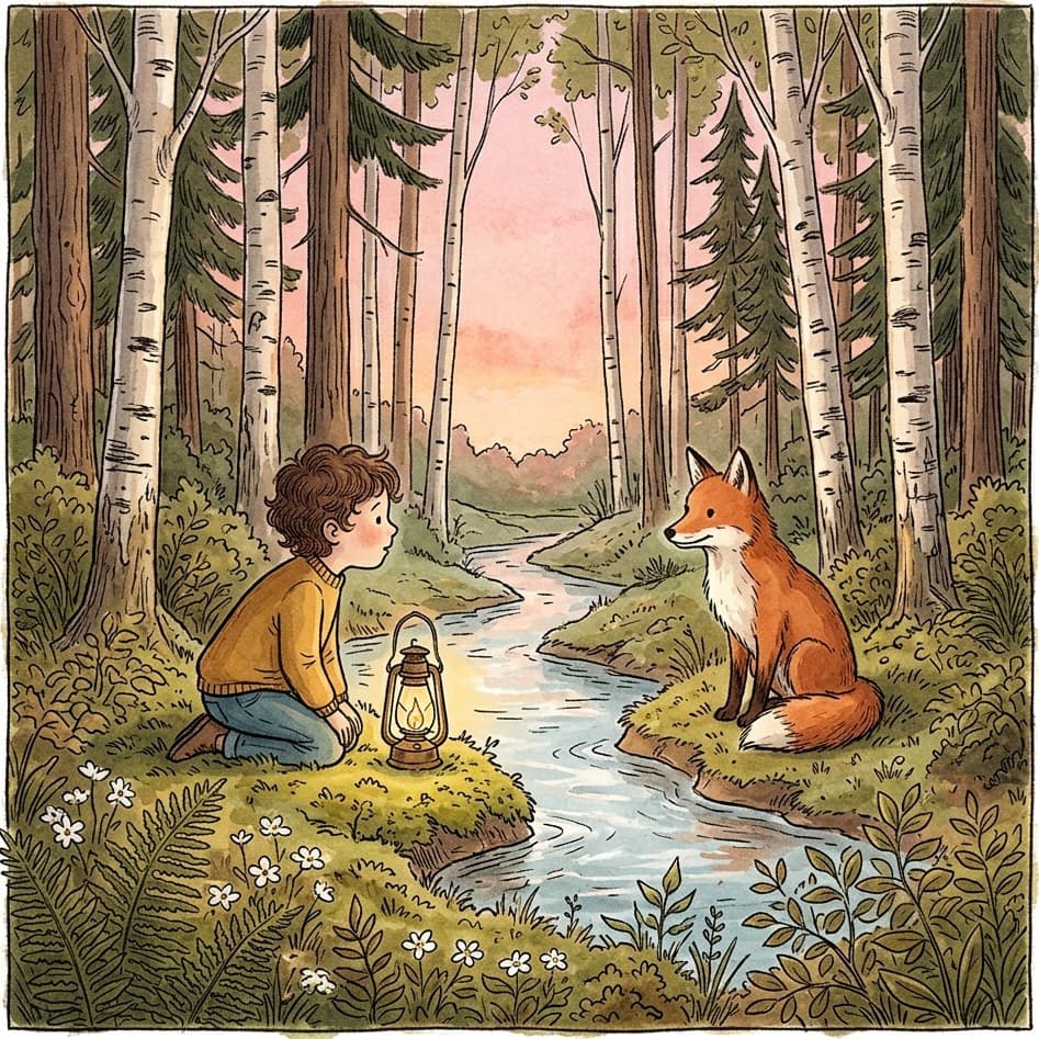 Example scene in the Ink and watercolour style: Fine pen drawing with watercolour: the great picture-book classic