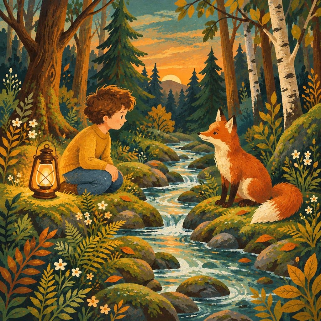 Example scene in the Retro gouache style: Like the loveliest picture books of the fifties and sixties